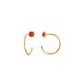 Gold-Filled Red Opal Half Hoop Earrings