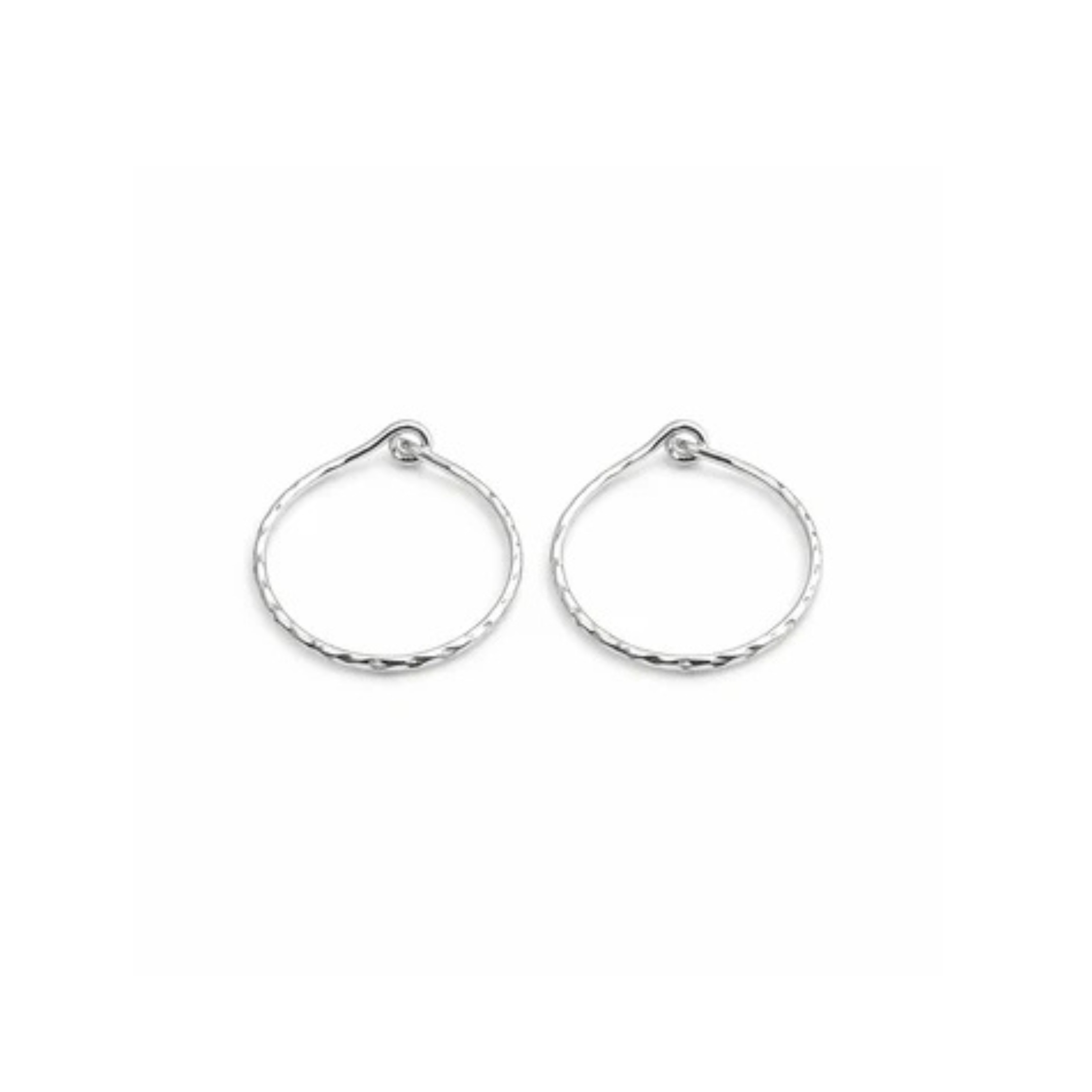 Sterling Silver Hammered Small Hoop Earrings