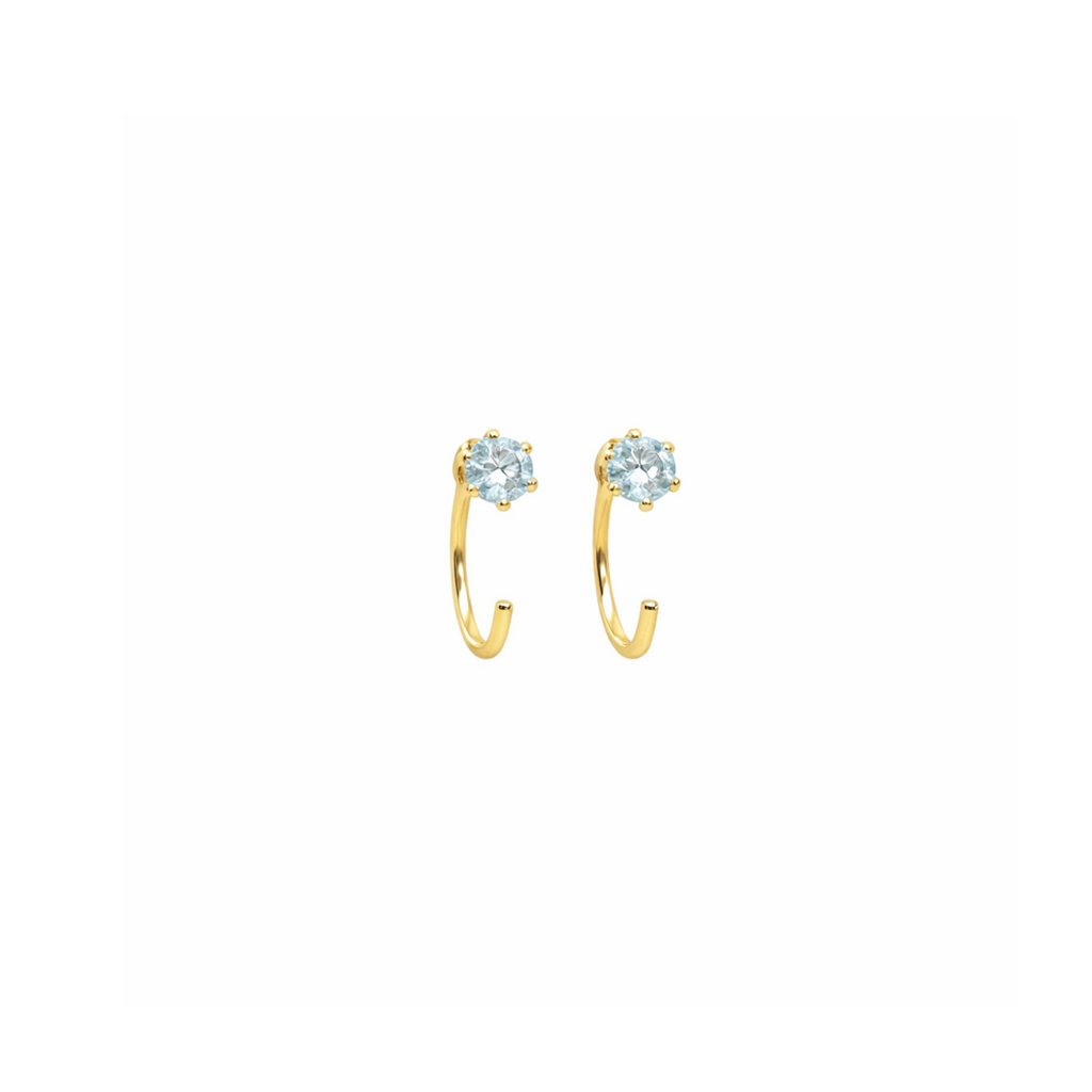 Cubic Zirconia Half Hoop Earrings