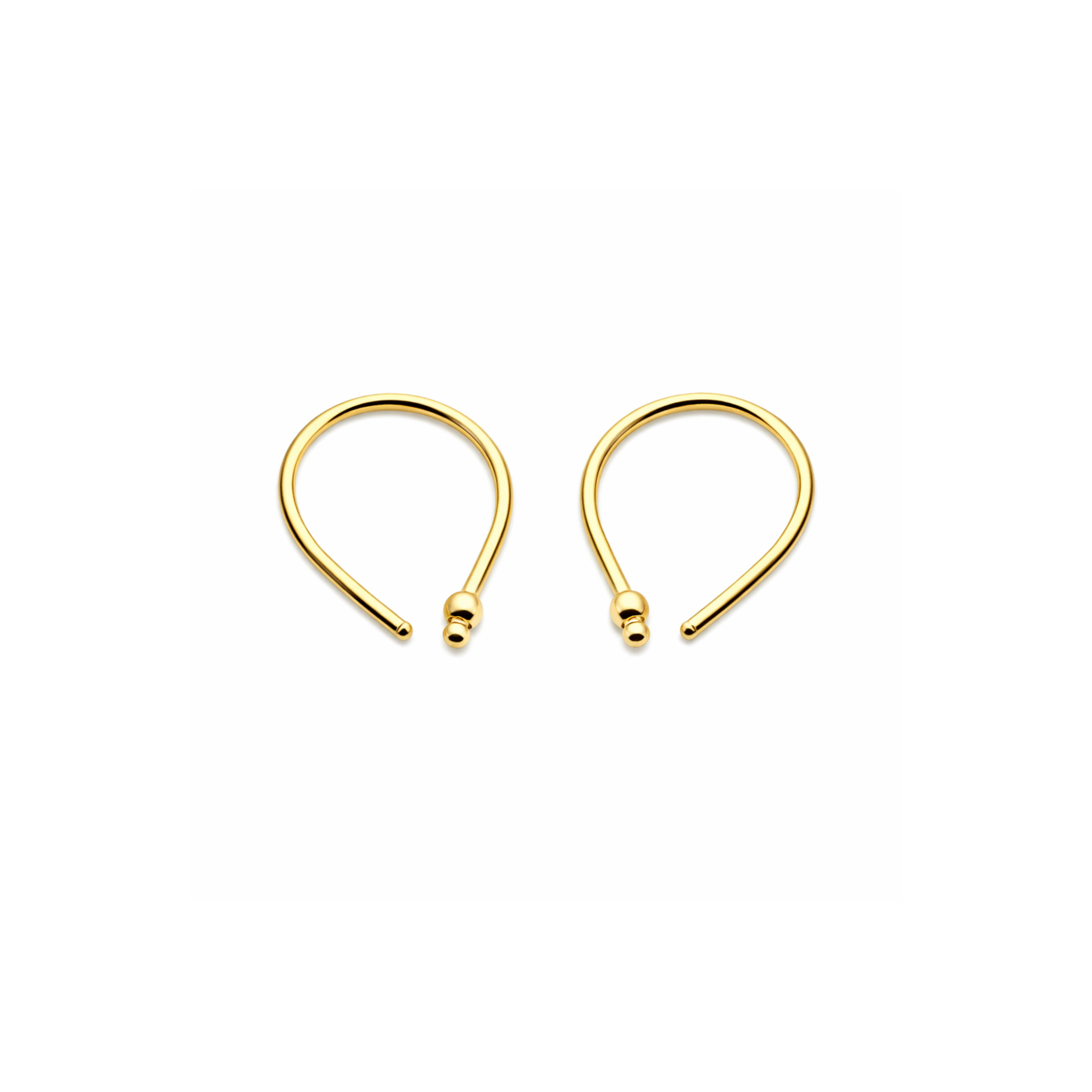 Teardrop Huggie Hoop Earrings with One Beads