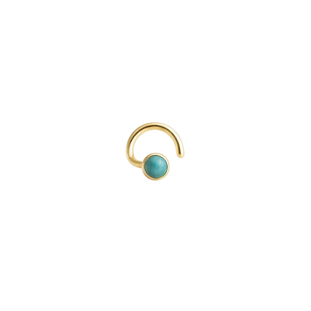 Gold-Filled Green Turquoise Opal Nose Screw