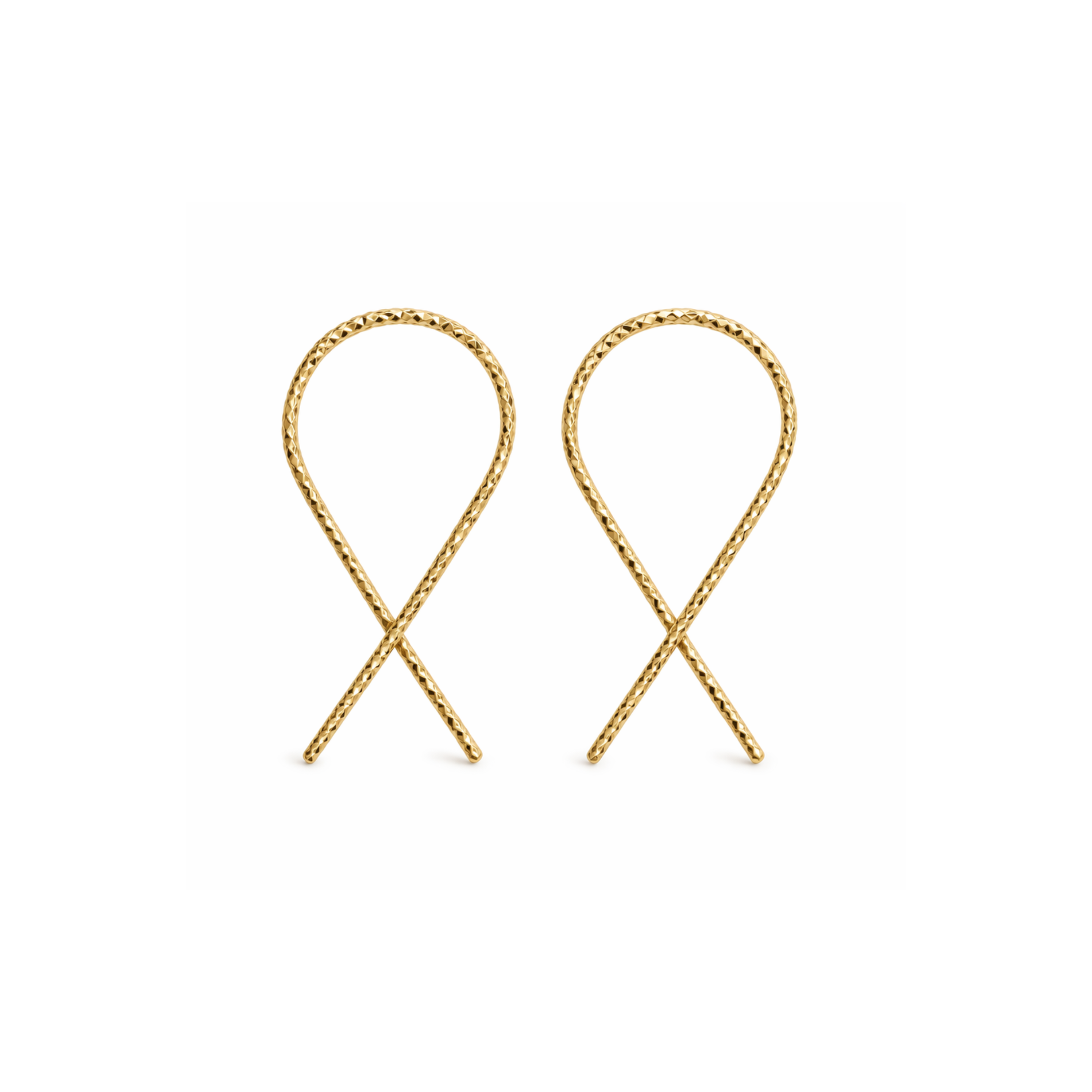 Gold-Filled Drop Hoop Earrings