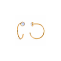 Gold-Filled Moonstone Half Hoop Earrings