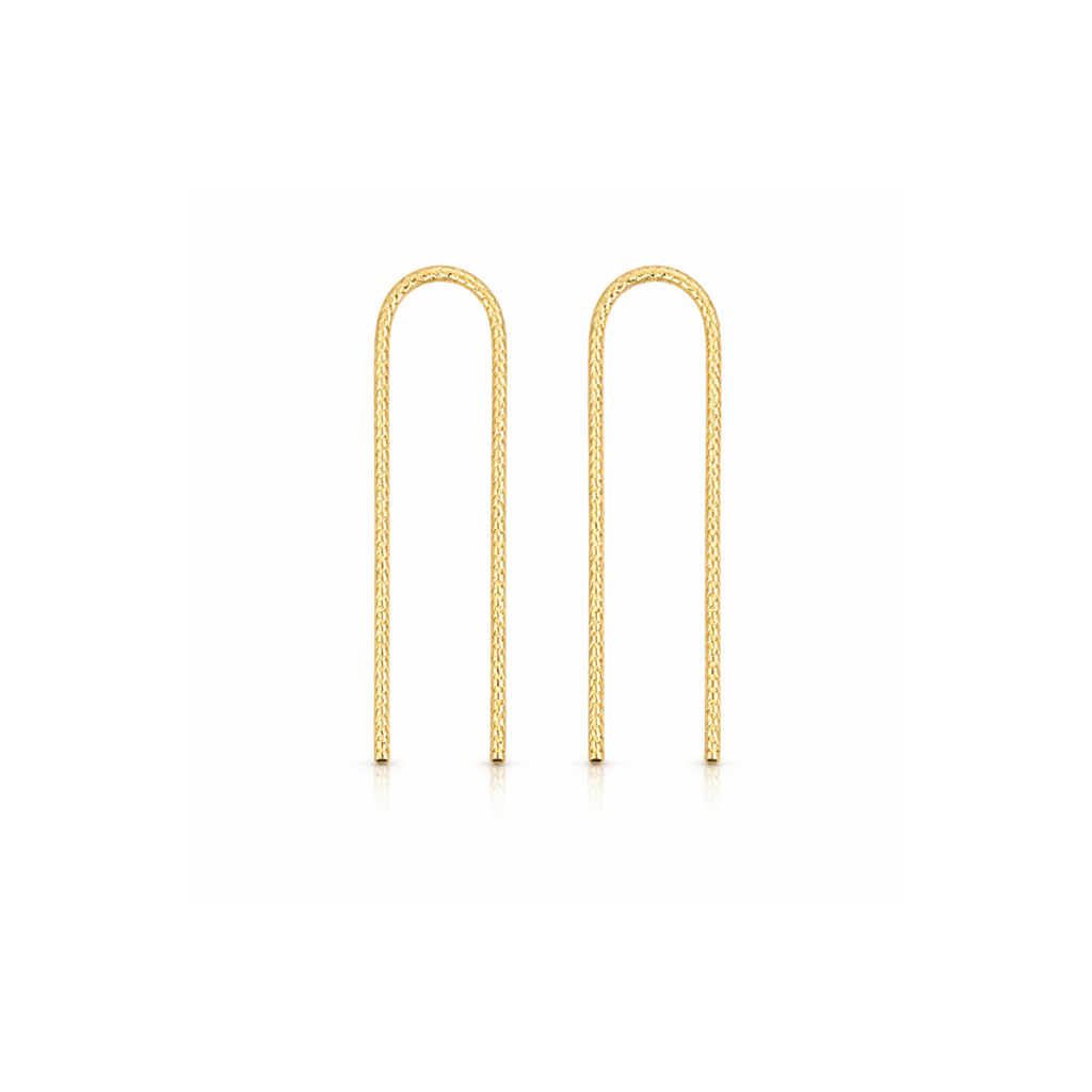 Diamond Cut U Arc Earrings
