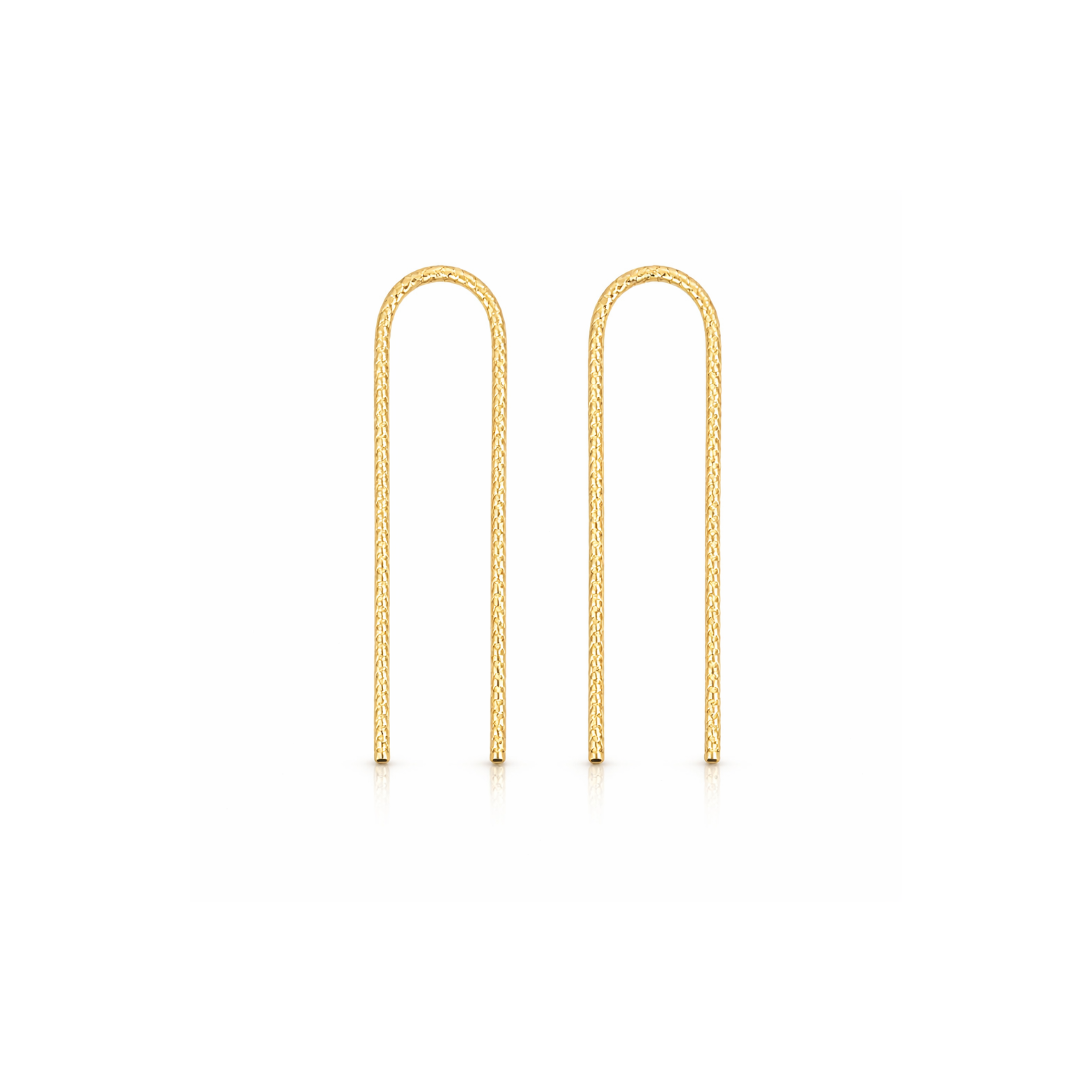 Diamond Cut U Arc Earrings