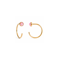 Gold-Filled Pink Opal Half Hoop Earrings