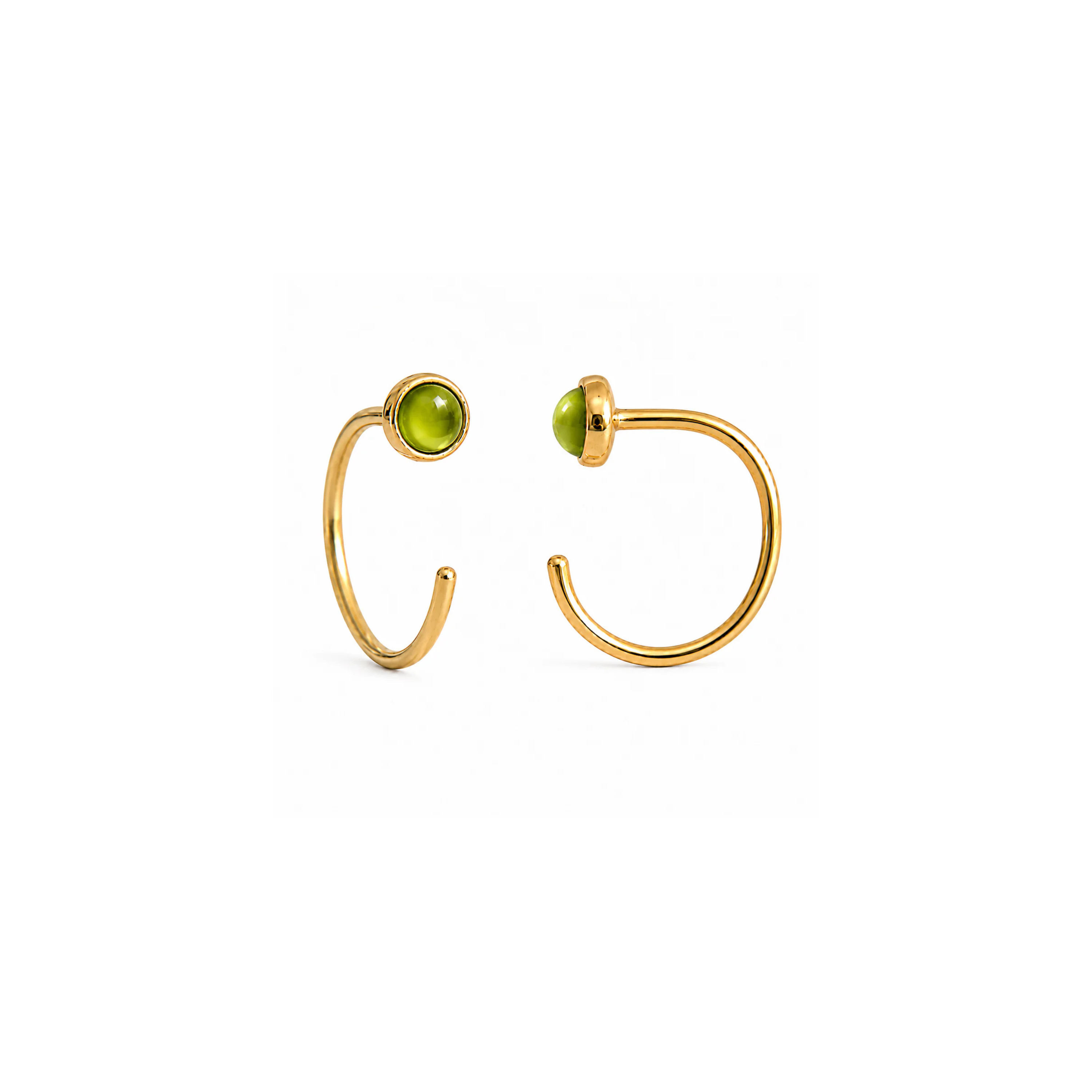 Gold-Filled Peridot Half Hoop Earrings