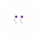 Amethyst Half Hoop Earrings