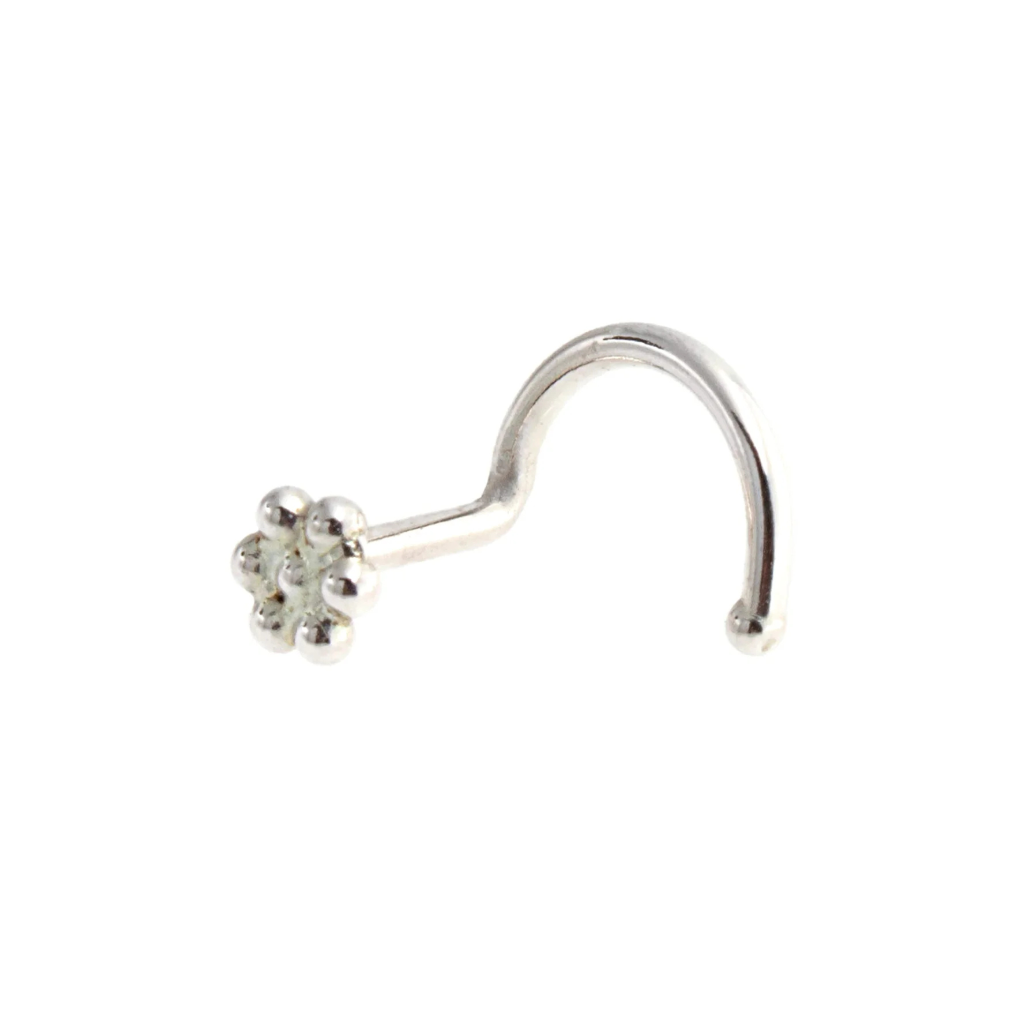 Sterling Silver Flower Nose Screw