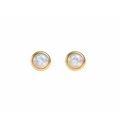 Solid Gold Rainbow Opal Stud Earrings