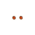 Sterling Silver Carnelian Gold Stud Earrings