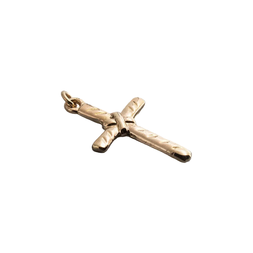 14K Solid Gold Cross Pendant Necklace