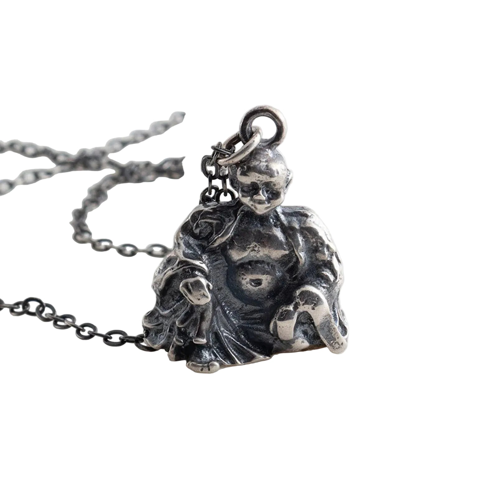 Sterling Silver Buddha Pendant Necklace