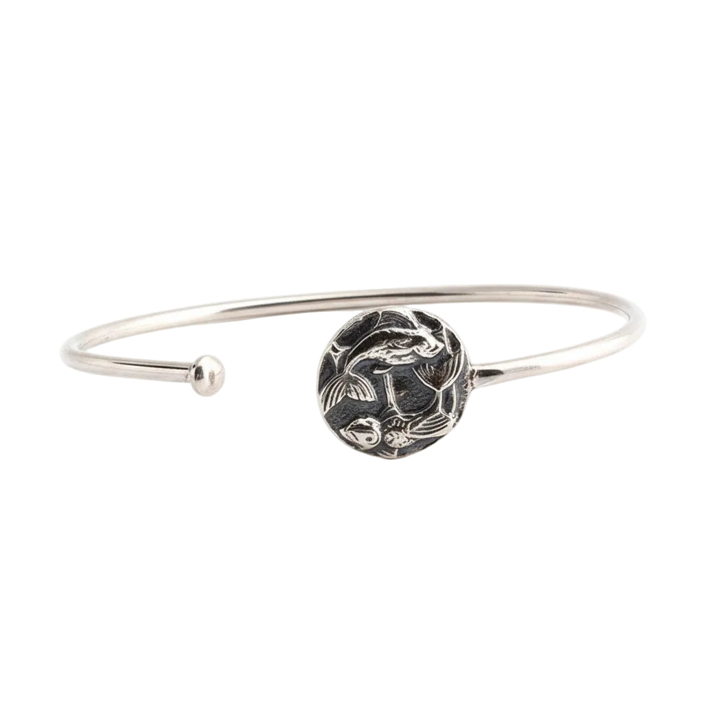 Sterling Silver Fish Cuff Bracelet