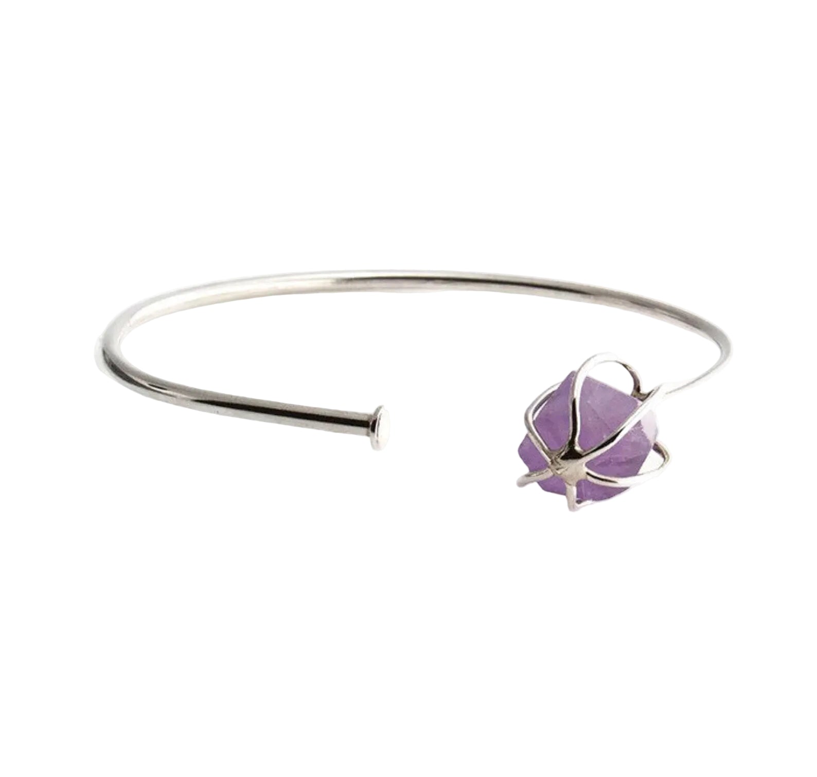Sterling Silver Amethyst Cuff Bracelet