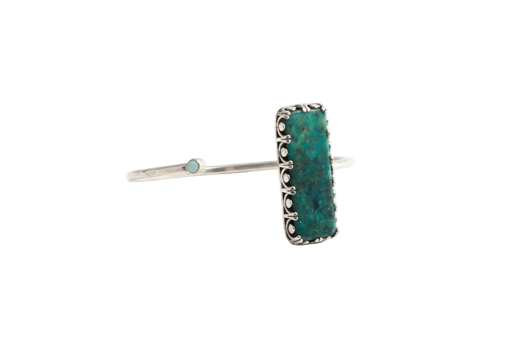 Opal and Chrysocolla Cuff Bracelet