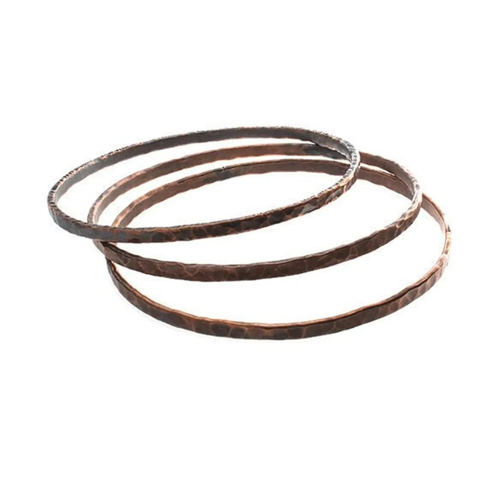Copper Hammered Bangle Bracelet