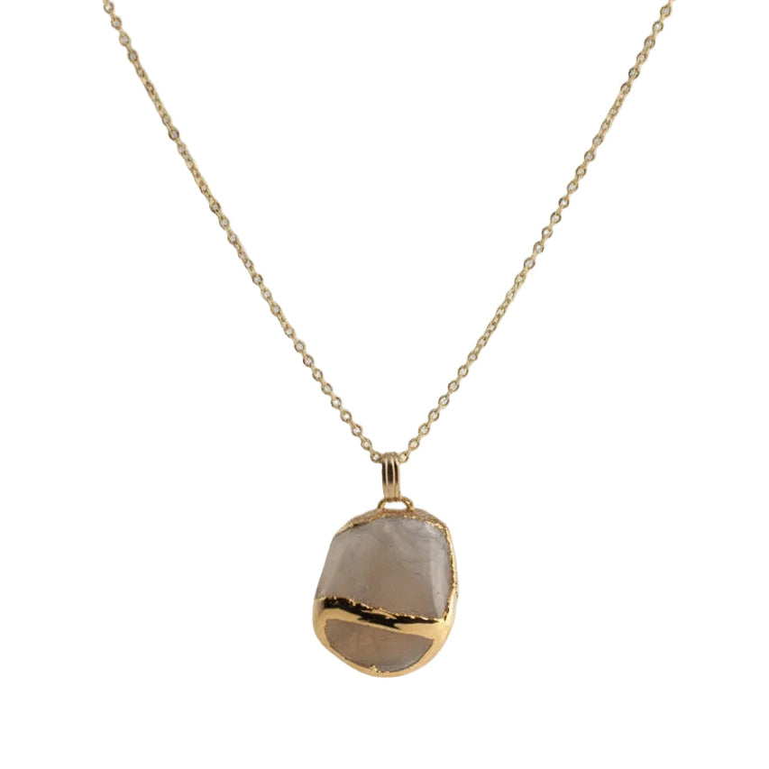 24k Gold Moonstone Pendant Necklace