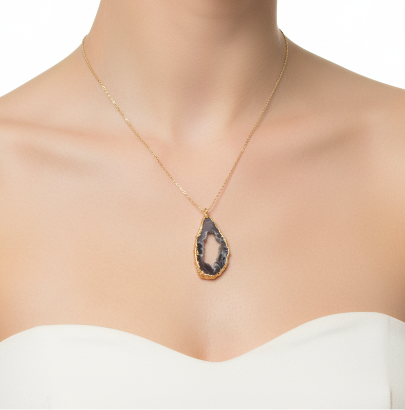 Geode Druzy Pendant Necklace