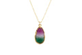 Multicolor Druzy Lariat Necklace