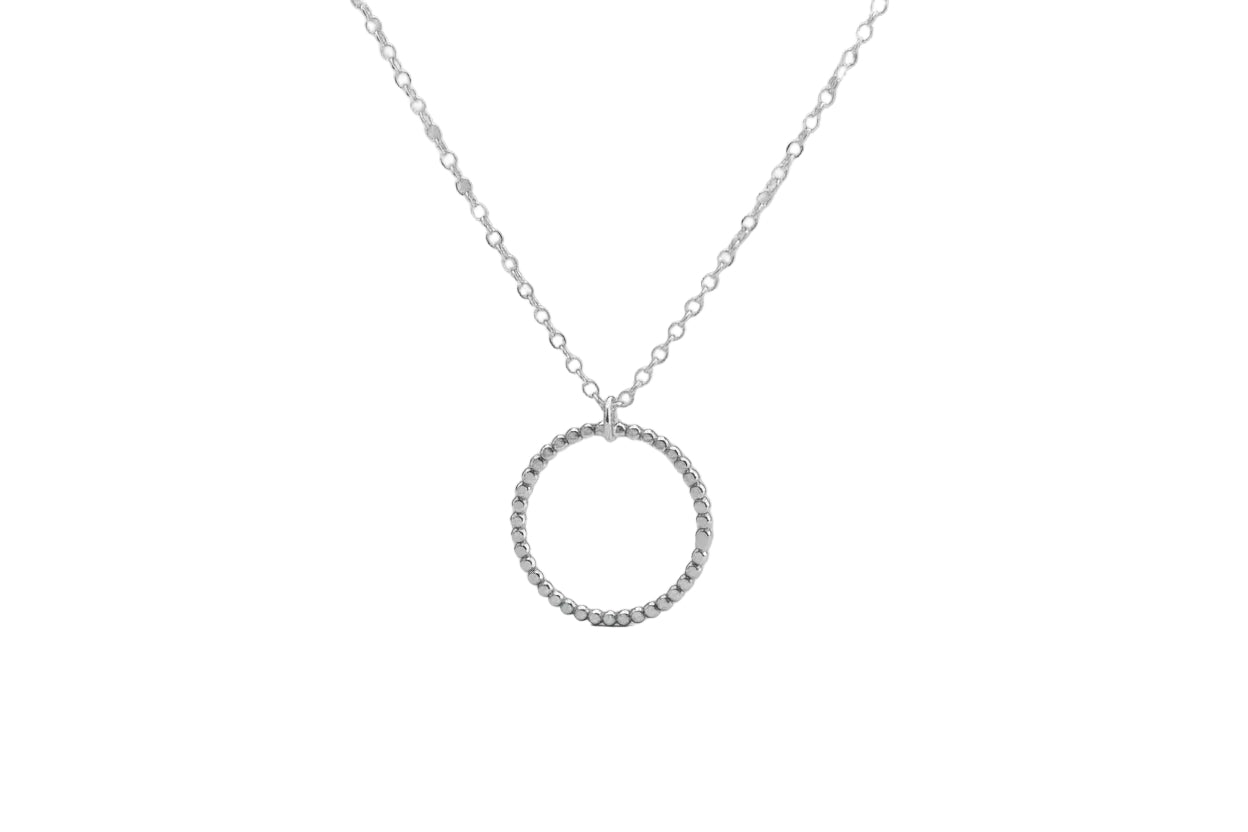 Sterling Silver Eternity Circle Ring Necklace