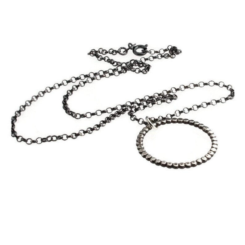 Sterling Silver Eternity Circle Ring Necklace