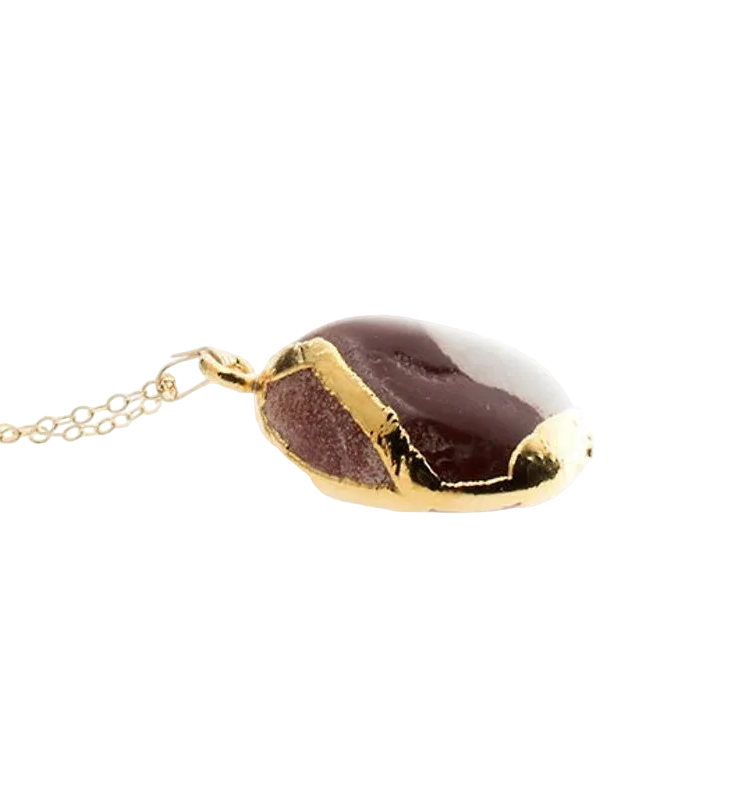 Large Agate Pendant Necklace