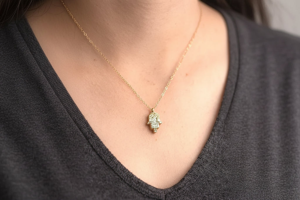Rose Gold Pyrite Pendant Necklace