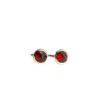 Red Garnet Post Stud Piercing Earrings, Gold filled Jewelry, Gold Earrings, Minimalist Jewelry, 3mm