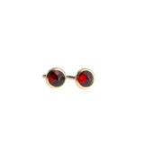 Red Garnet Post Stud Piercing Earrings, Gold filled Jewelry, Gold Earrings, Minimalist Jewelry, 3mm