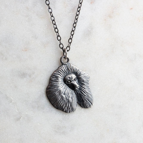 Dog Charm Pendant Necklace in Sterling Silver