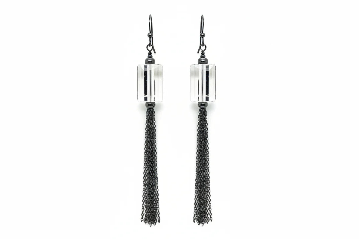 Sterling Silver Quartz Dangle Earrings