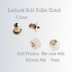 SOLID GOLD Stud Earrings with White Faceted Topaz 3mm