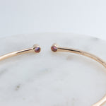 Sol and Venus Gold Open Cuff Bracelet with Opal