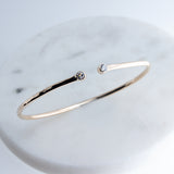 Sol and Venus Gold Open Cuff Bracelet with Cubic Zirconia