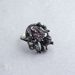 Sterling Silver Ring with Purple Druzy