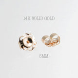 SOLID GOLD Stud Post Earrings with Matte Finish 3 mm