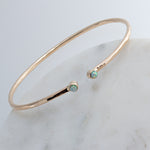 Sol and Venus Gold Open Cuff Bracelet with Opal