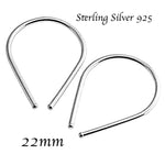 Sterling Silver 20 GA Piercing Teardrop Hoop Horseshoe Arc Hook Earrings