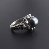 Sterling Silver with Black Saltwater Tahitian Pearl Ring