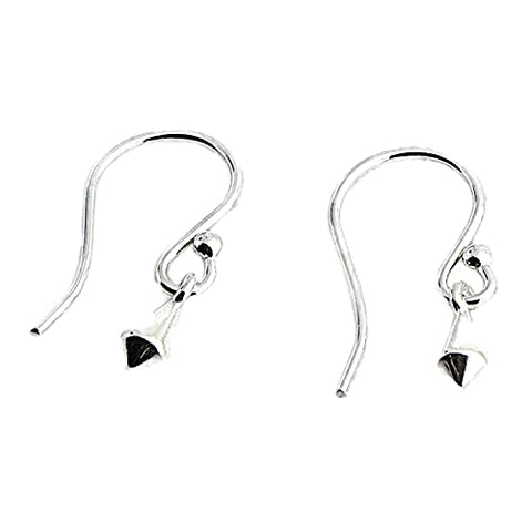 Sol and Venus French Wire Sterling Silver Drop Earrings with Kite Shaped Component 17mm Drop