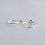 Sterling Silver Extra Small 7 mm Hammered Hoop Earrings gauge 22