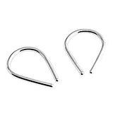 Sterling Silver 20 GA Piercing Teardrop Hoop Horseshoe Arc Hook Earrings