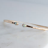 Sol and Venus Gold Open Cuff Bracelet with Opal