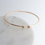 Sol and Venus Gold Open Cuff Bracelet with Citrine