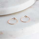 Rose Gold Filled Extra Thin 8 mm Hoop Earrings gauge 24