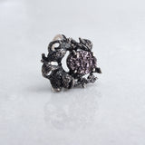 Sterling Silver Ring with Purple Druzy