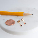 Gold Filled Tiny Stud Earrings with Red Garnet 3 mm