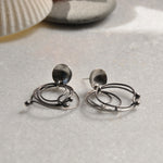 Sterling Silver Stud Hoop Earrings