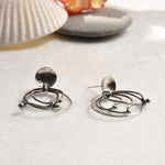 Sterling Silver Stud Hoop Earrings